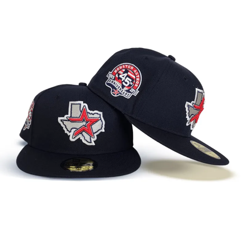 New Era Houston Astros fitted hat navy, gray, blue colorway - 45th Anniversary Fitted: New Era’s Navy Astros Tribute Celebrates Franchise Milestone