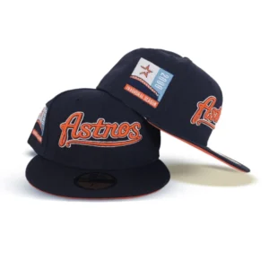 New Era Houston Astros fitted hat navy, blue, orange colorway - 2000 Inaugural Season Fitted: New Era Honors Astros History with Navy Script 59FIFTY
