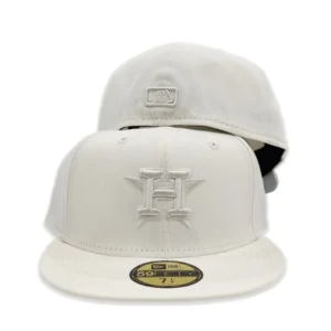 New Era Houston Astros fitted hat white, gray colorway - New Era Drops Clean Astros Fitted in Off White Tonal Colorway