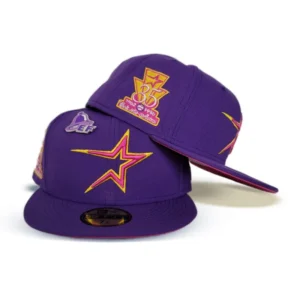 New Era Houston Astros fitted hat pink, purple colorway - Astros Anniversary Fitted: New Era’s Purple and Pink Fusion Celebrates Houston Baseball History