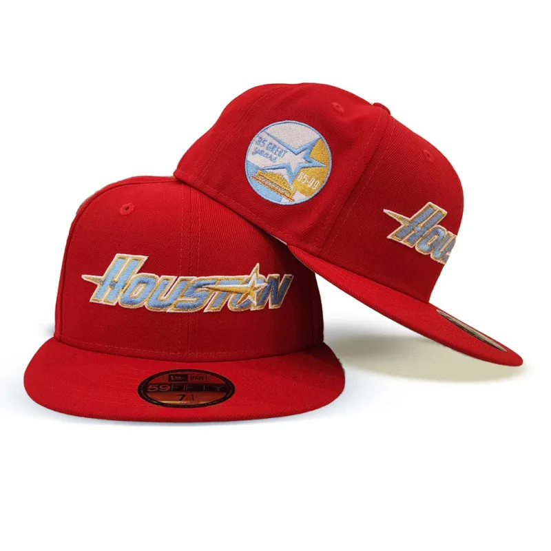 New Era Houston Astros fitted hat black, gray, red colorway - Astros Fitted Celebrates 35 Great Years with Special Anniversary Release