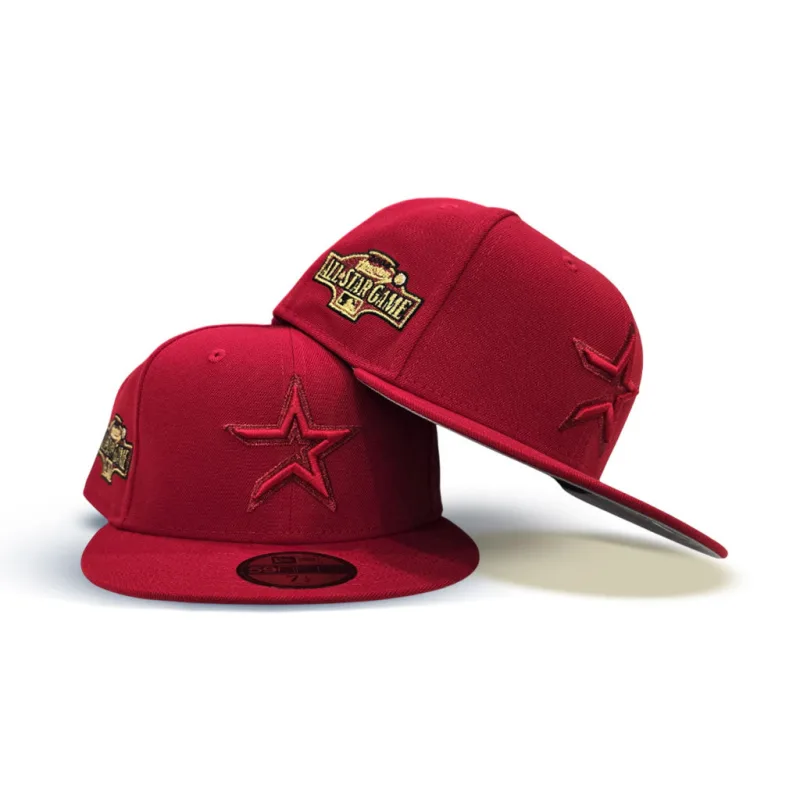 New Era Houston Astros fitted hat gray, red colorway - 2004 All-Star Game Fitted: New Era Honors Houston’s Historic Minute Maid Park Showcase