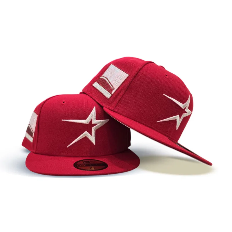 New Era Houston Astros fitted hat gray, red, pink colorway - Enron Field Inaugural Season Fitted: New Era’s Valentine’s Day Astros Drop Celebrates Historic 2000 Season