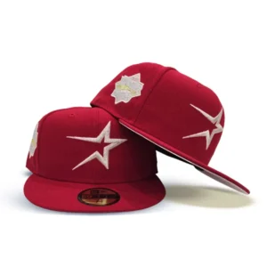 New Era Houston Astros fitted hat red, pink colorway - 2022 World Series Fitted: New Era’s Red Astros Championship Tribute with Pink Bottom