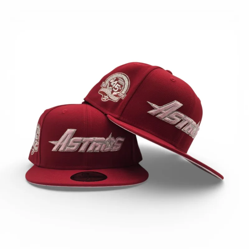 New Era Houston Astros fitted hat red, pink colorway - Astros 45th Anniversary Fitted: New Era’s Valentine’s Day Red and Pink Tribute