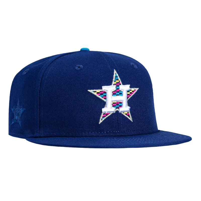 New Era Houston Astros fitted hat Royal colorway - Hat Club Drops Clean Houston Astros Fitted with Brick Neon Blue Undervisor