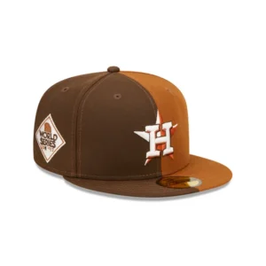 New Era Houston Astros fitted hat orange, brown, tan colorway - 2017 World Series Fitted: New Era’s Split Houston Astros Championship Tribute in Rust Orange