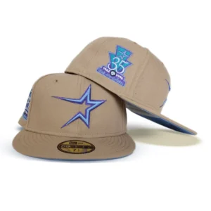 New Era Houston Astros fitted hat blue, tan colorway - Houston Astros Drop Special Anniversary Fitted with 35 Years Side Patch