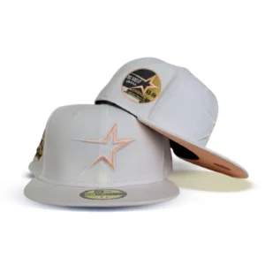 New Era Houston Astros fitted hat white colorway - Astros Drop Clean White Fitted with 35th Anniversary Side Patch
