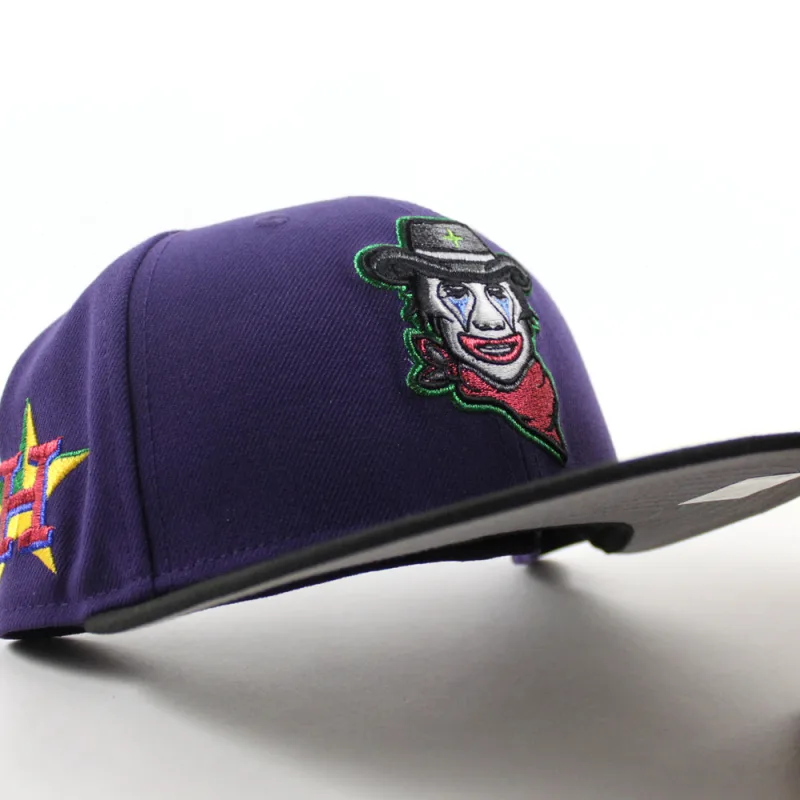 New Era Houston Astros fitted hat Purple Black Gray Under Brim colorway - Sugar Land Space Cowboys Drop Purple Astros Fitted with Gray Under Brim