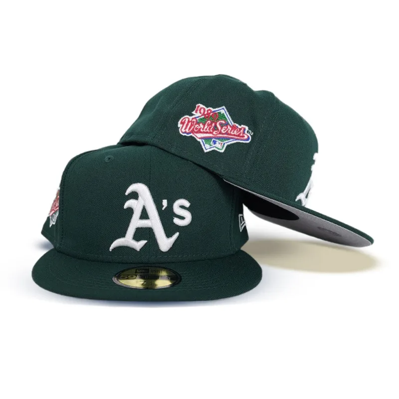 New Era Oakland Athletics fitted hat gray, green colorway - 1989 World Series Fitted: New Era Honors Oakland’s Earthquake Series Championship