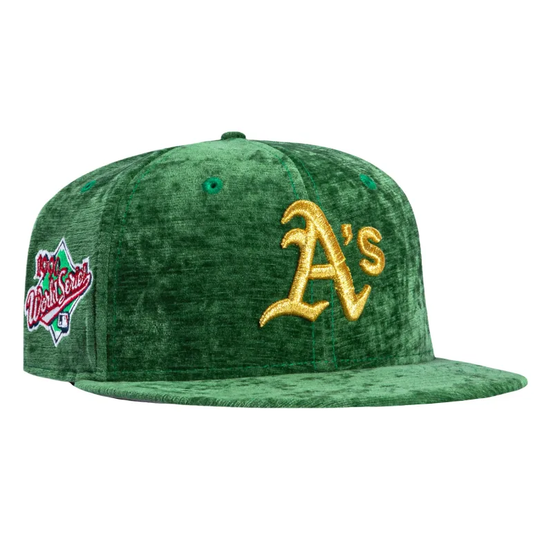 New Era Oakland Athletics fitted hat Kelly Green colorway - Earthquake Series Fitted: New Era’s Kelly Green A’s 1989 World Series Championship Tribute