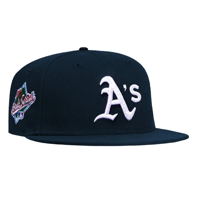 New Era Oakland Athletics fitted hat Navy colorway - Battle of the Bay Fitted: New Era’s Blue Hour Athletics 1989 World Series Tribute