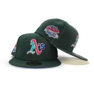 New Era Oakland Athletics fitted hat green colorway - 1989 World Series Fitted: New Era’s Polar Lights A’s Championship Tribute
