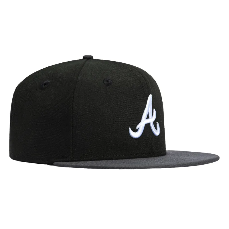 New Era Atlanta Braves fitted hat Black, Graphite colorway - New Era Drops Clean Atlanta Braves Fitted in Black and Graphite