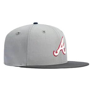 New Era Atlanta Braves fitted hat Grey, Graphite colorway - New Era Drops Clean Atlanta Braves Fitted in Grey Graphite Colorway