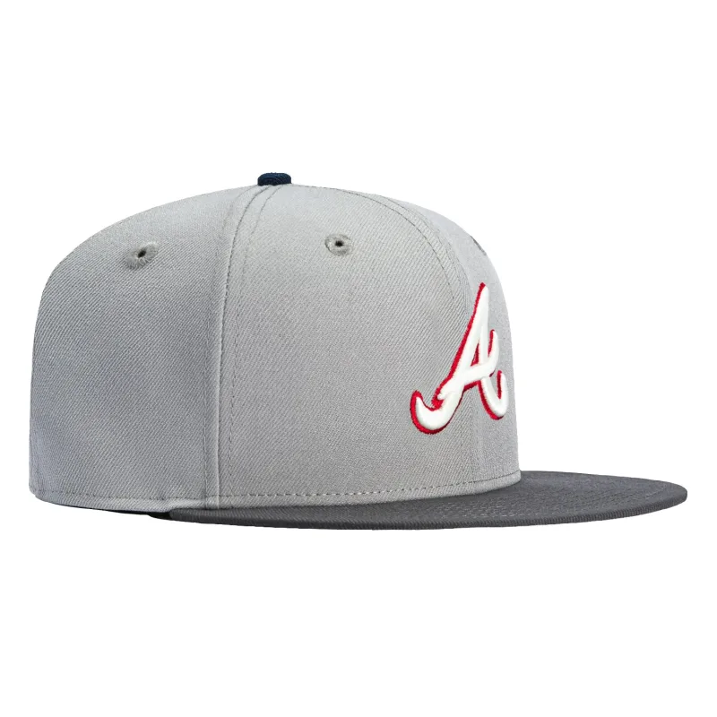 New Era Atlanta Braves fitted hat Grey, Graphite colorway - New Era Drops Clean Atlanta Braves Fitted in Grey Graphite Colorway