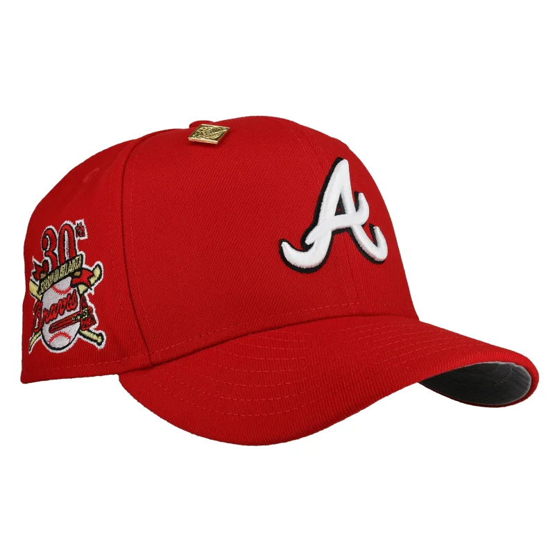 New Era Atlanta Braves fitted hat grey, red colorway - New Era Drops Clean Braves Fitted Celebrating 30 Seasons in Atlanta