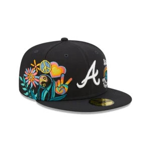 New Era Atlanta Braves fitted hat navy, gray, blue colorway - New Era Drops Groovy Atlanta Braves Fitted Celebrating 4X World Series Championships