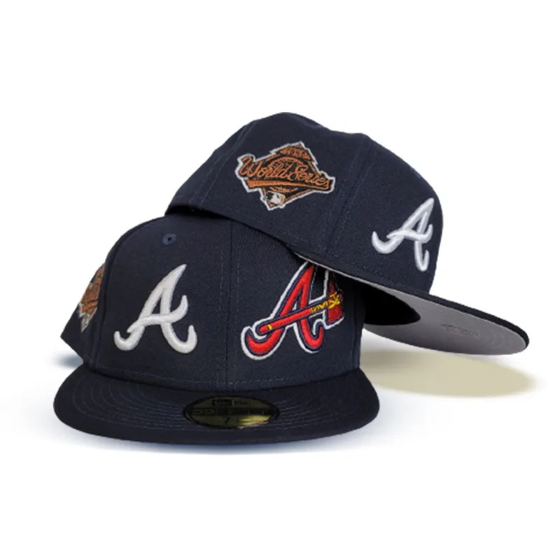 New Era Atlanta Braves fitted hat navy, grey, blue colorway - New Era Drops Clean Atlanta Braves Fitted with Team Patch Pride