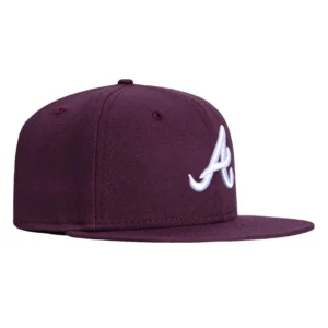 New Era Atlanta Braves fitted hat Plum, White colorway - New Era Drops Clean Atlanta Braves Fitted in Plum and White