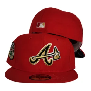 New Era Atlanta Braves fitted hat red colorway - Atlanta Braves Red Paisley Fitted Features Rare 2017 Inaugural Side Patch