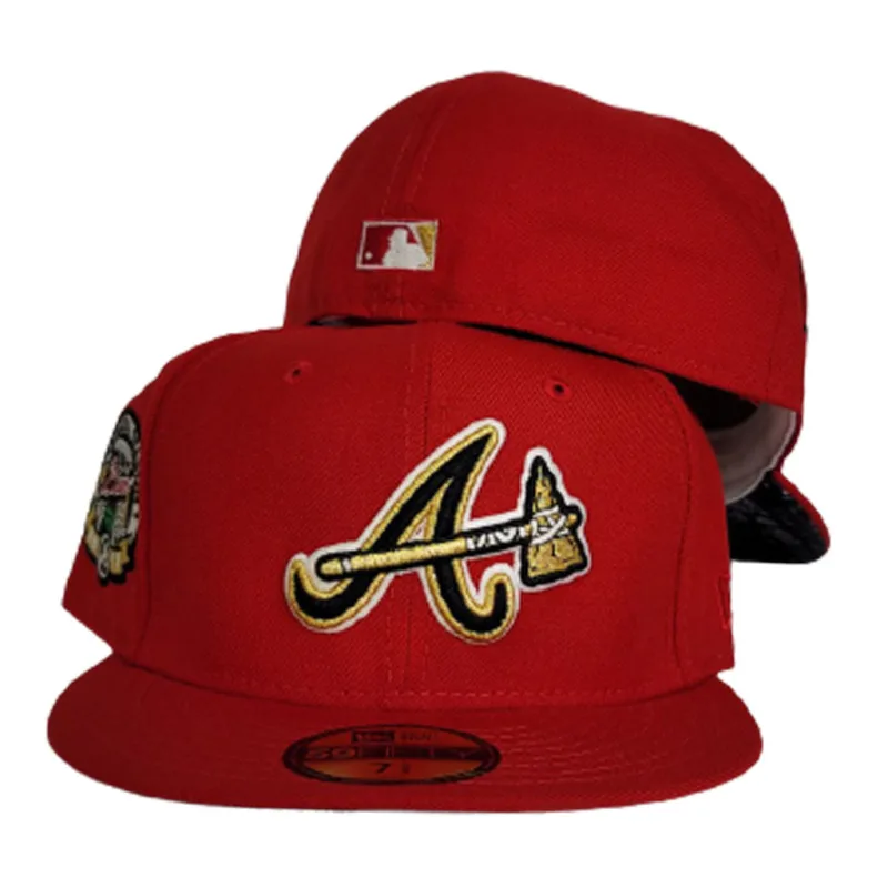 New Era Atlanta Braves fitted hat red colorway - Atlanta Braves Red Paisley Fitted Features Rare 2017 Inaugural Side Patch