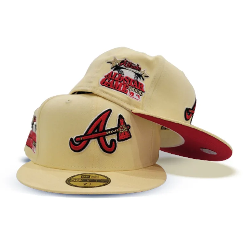 New Era Atlanta Braves fitted hat red, yellow colorway - 2000 All-Star Game Fitted: New Era’s Soft Yellow Atlanta Braves Tribute Celebrates Midsummer Classic