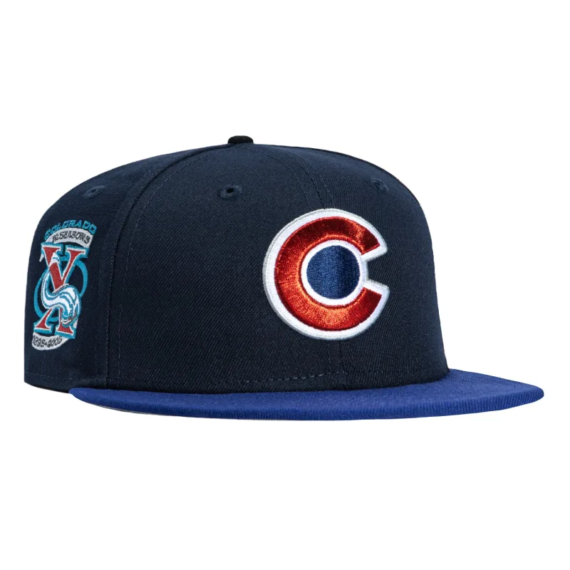 New Era Colorado Avalanche fitted hat Navy, Royal colorway - Decade of Dominance Fitted: New Era Drops Blue Ice Avalanche 10th Anniversary Tribute
