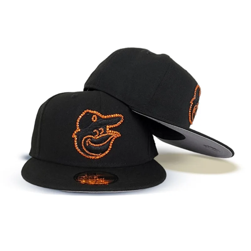 New Era Baltimore Orioles fitted hat black colorway - Baltimore Orioles Get the Luxury Treatment with Swarovski Crystal Fitted