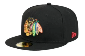 New Era Chicago Blackhawks fitted hat Men's colorway - New Era Drops Clean Blackhawks Fitted in All-Black Colorway