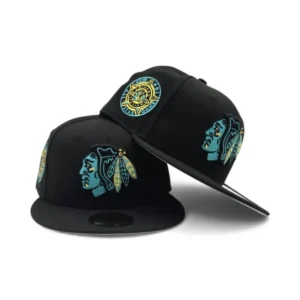 New Era Chicago Blackhawks fitted hat black, gray, blue colorway - New Era Drops Blackhawks Fitted with 42nd All Star Game Side Patch
