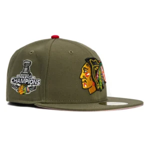 New Era Chicago Blackhawks fitted hat Olive colorway - 2010 Stanley Cup Champions Fitted: New Era Drops Blackhawks Tribute in Olive