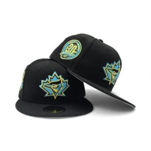 New Era Toronto Blue Jays fitted hat black, gray, blue colorway - Blue Jays Anniversary Fitted: New Era Drops 30th Anniversary Tribute in Gamma Blue 11 Colorway