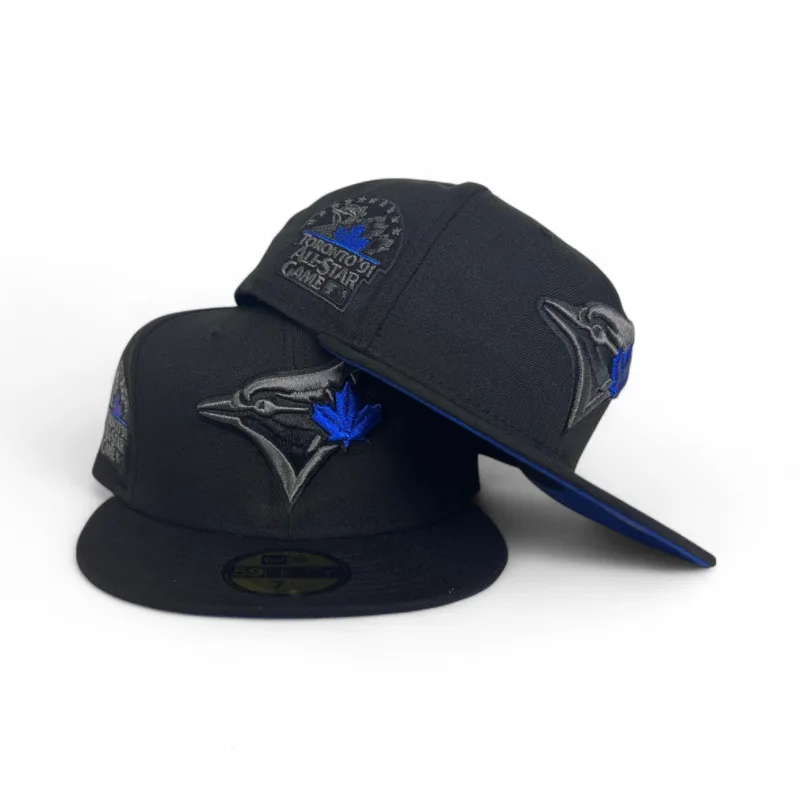 New Era Toronto Blue Jays fitted hat black, blue, royal, gold colorway - SkyDome History Fitted: New Era Drops Blue Jays 1991 All-Star Game Tribute