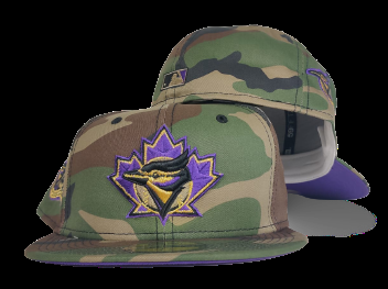 New Era Toronto Blue Jays fitted hat blue, green, purple colorway - 25th Anniversary Fitted: New Era Drops Camo Blue Jays Purple Bottom Tribute