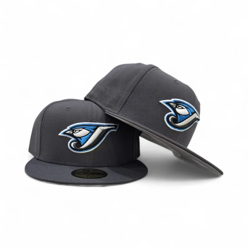 New Era Toronto Blue Jays fitted hat gray, blue colorway - New Era Drops Clean Blue Jays Fitted in Dark Gray Colorway