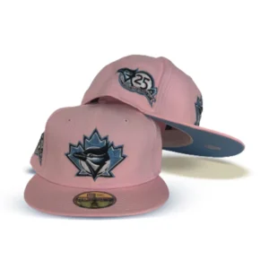 New Era Toronto Blue Jays fitted hat blue, pink colorway - 25th Anniversary Fitted: New Era’s Pink and Icy Blue Jays Tribute Celebrates a Quarter Century