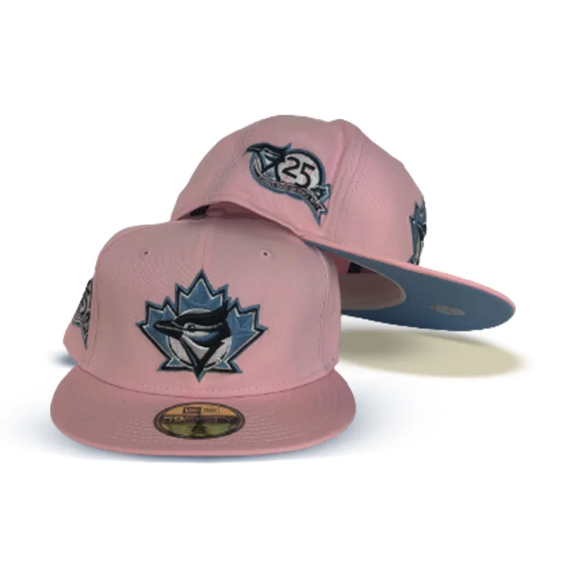 New Era Toronto Blue Jays fitted hat blue, pink colorway - 25th Anniversary Fitted: New Era’s Pink and Icy Blue Jays Tribute Celebrates a Quarter Century