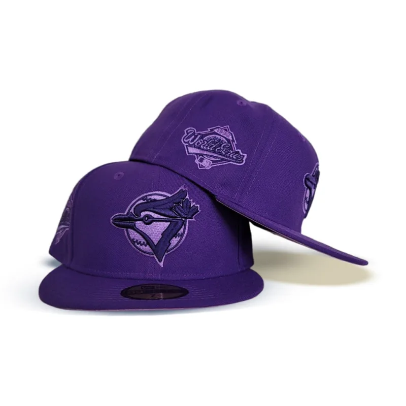 New Era Toronto Blue Jays fitted hat blue, purple colorway - 1992 World Series Fitted: New Era Drops Purple Blue Jays Championship Tribute