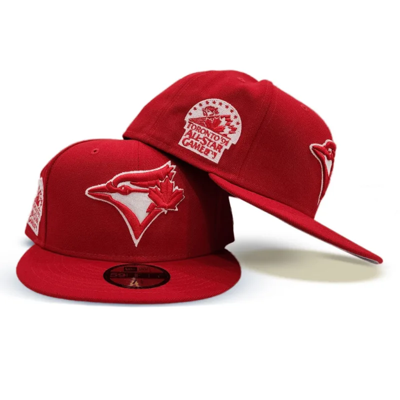 New Era Toronto Blue Jays fitted hat gray, red, blue colorway - 1991 All-Star Game Fitted: New Era’s Red and Gray Blue Jays Tribute to Toronto’s Historic Moment