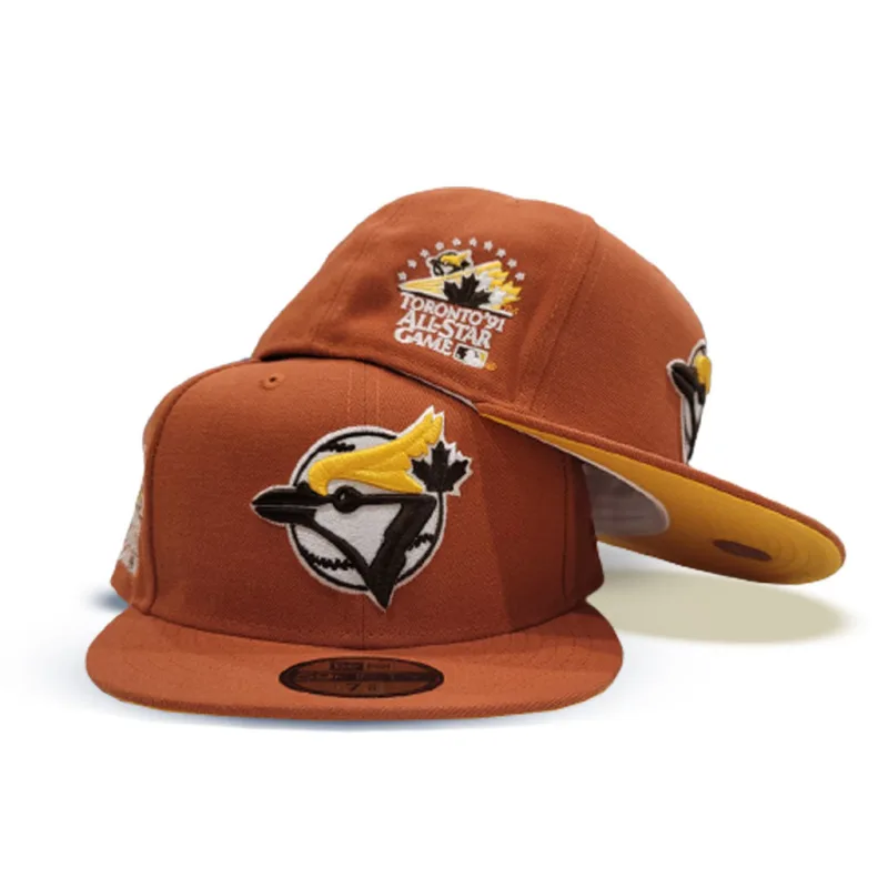 New Era Toronto Blue Jays fitted hat blue, yellow colorway - 1991 All-Star Game Fitted: New Era Drops Blue Jays Commemorative 59FIFTY
