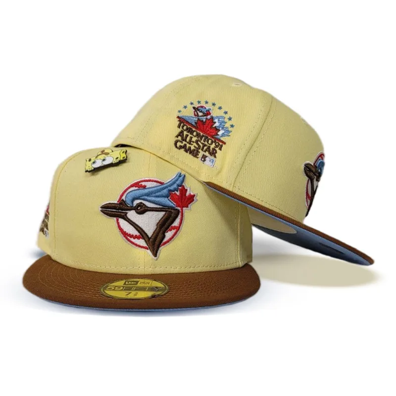New Era Toronto Blue Jays fitted hat blue, yellow colorway - 1991 All-Star Game Fitted: New Era’s SpongeBob Blue Jays 59FIFTY Brings Toronto’s Midsummer Classic to Life