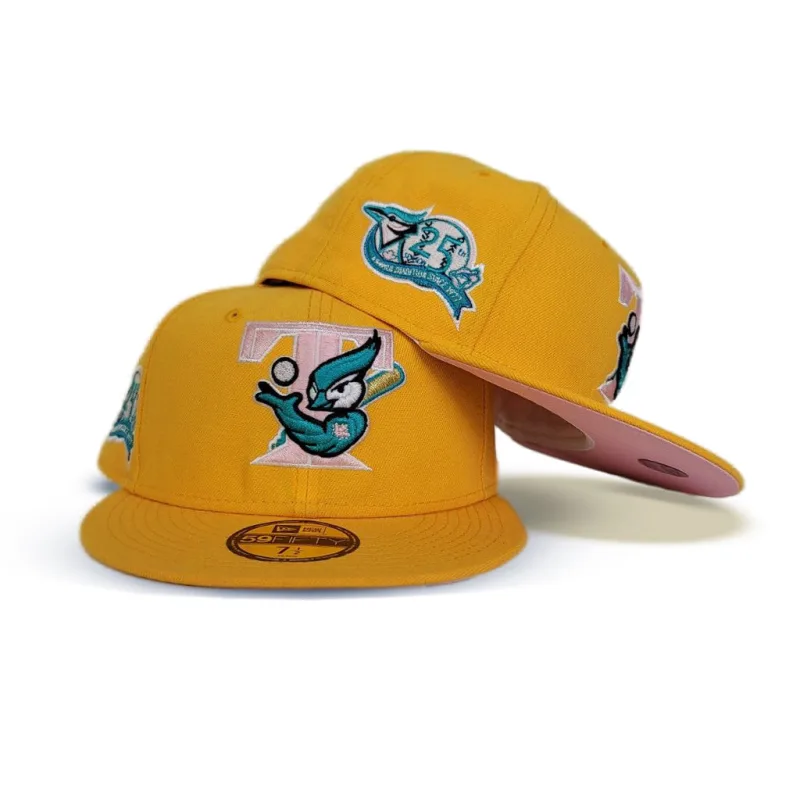 New Era Toronto Blue Jays fitted hat blue, pink, yellow colorway - Blue Jays 25th Anniversary Fitted: New Era Drops Vibrant Tribute to Toronto’s Milestone Celebrations