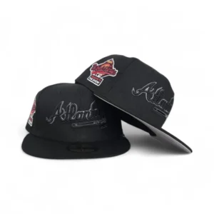 New Era Atlanta Braves fitted hat black, gray colorway - 1995 World Series Fitted: New Era Drops Atlanta Braves Championship Tribute