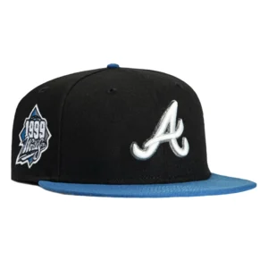 New Era Atlanta Braves fitted hat Black, Indigo colorway - 1999 World Series Fitted: New Era Honors Braves’ Championship Run in Black and Indigo