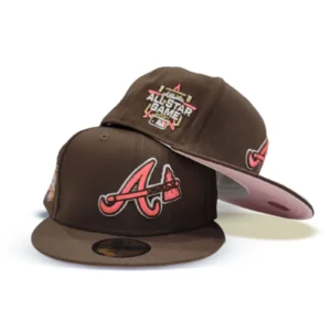 New Era Atlanta Braves fitted hat pink, brown colorway - 2021 All-Star Game Fitted: New Era’s Brown and Pink Braves Tribute