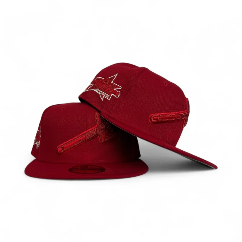 New Era Atlanta Braves fitted hat gray, red colorway - 2025 All-Star Fitted: New Era Drops Red on Red Braves Commemorative Cap