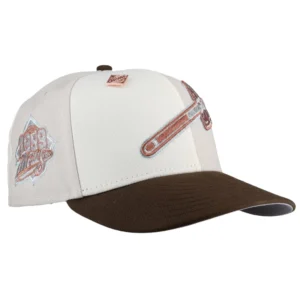 New Era Atlanta Braves fitted hat grey, tan colorway - 1999 World Series Fitted: New Era’s Stone Pinwheel Metallic Honors Braves Championship Run