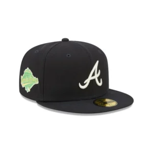 New Era Atlanta Braves fitted hat navy, blue, green colorway - 1995 World Series Fitted: New Era’s Navy Braves Championship Tribute
